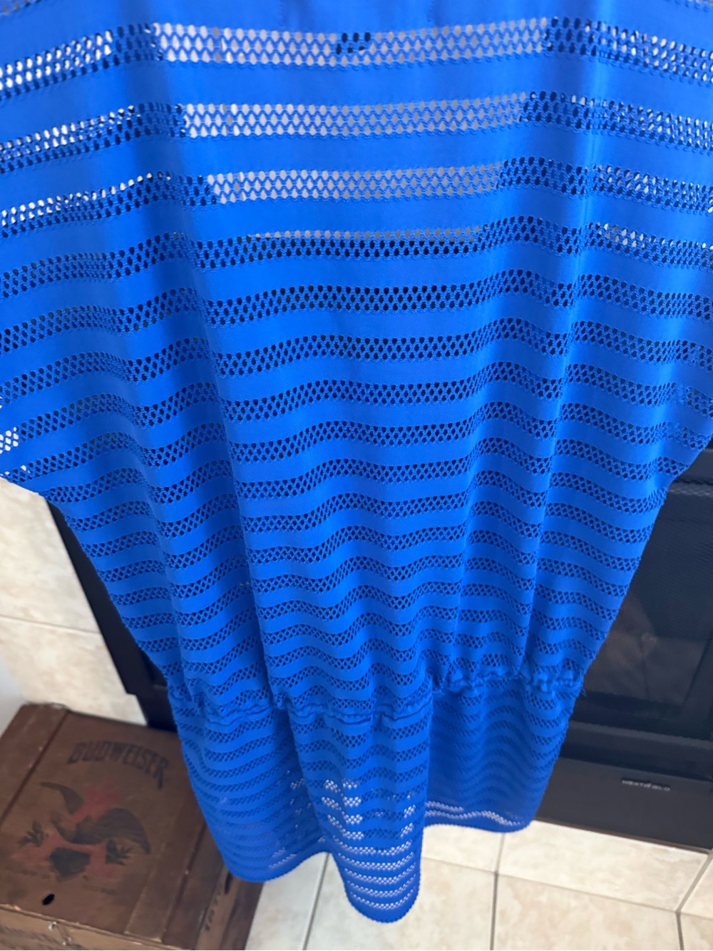 Calvin Klein Bright Blue Open-Knit V-Neck Cover-Up - Picture 6 of 6